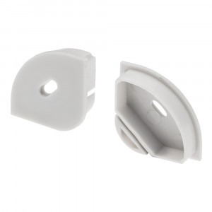 Заглушка ARH-KANT-30R с отверстием 016134, PVC серая заглушка, с отверстием, для профиля KANT-H30 с полукруглым экраном.