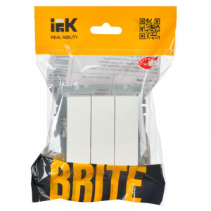 Выключатель 3-кл. СП BRITE ВС10-3-0-БрБ 10А бел. BR-V30-0-10-K01