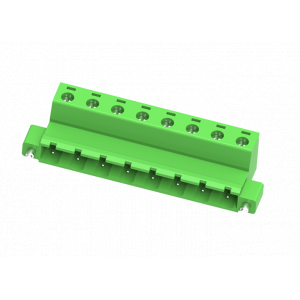 Вилочный разъем на кабель MC-PB7.62H24C-K-0001, Вилочный разъем, прямой, на кабель, шаг: 7.62 мм, 24 полюса, фиксация провода винтовая, исполнение: с монтажными фланцами, 630V, 12A, цвет: зеленый
