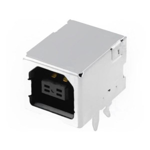 UBB-4R-D14T-4D(LF)(SN), Гнездо, USB B, на PCB, THT, PIN 4, угловой 90°, V USB 2.0, позолота