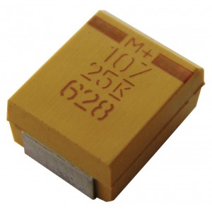 T510X337K010AHE035, ЧИП-конденсатор танталовый твердотельный 330мкФ 10В типоразмер Х ±10% (7.3х4.3х4мм) выводы внутрь SMD 7343-43 0.035Ом 125°С автомобильного применения