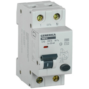 Выключатель автоматический дифференциального тока C10 30мА АВДТ 32 MAD25-5-010-C-30