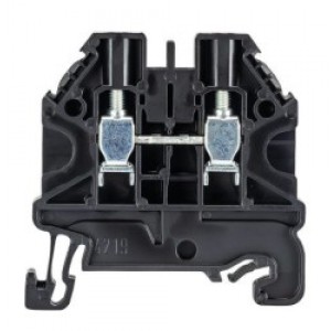 Проходная клемма WT 4 SW, Проходная клемма, тип фиксации провода: винтовой, номинальное сечение: 4 мм кв., 32A, 1000V, ширина: 6 мм, цвет: черный, тип монтажа: DIN35