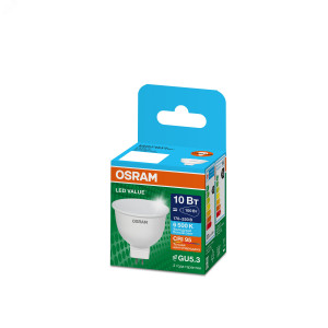 Лампа светодиодная LED 10 Вт GU5.3 6500К 800Лм спот 220 В (замена 75Вт) OSRAM 4058075582934
