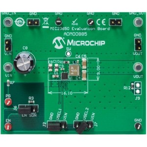 ADM00885, Средства разработки интегральных схем (ИС) управления питанием MIC23650 6A Synch Buck Regulator Eval Bd