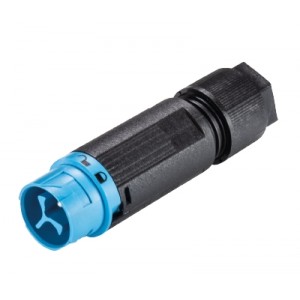 Разъем RST16I3 S S1 ZT4S H BL, Вилочный разъем на кабель диам. 5-9,5 мм, IP68(69k), 3 полюса, цвет: голубой, номинальные характеристики: 250V/400V 16A, серия gesis RST MINI