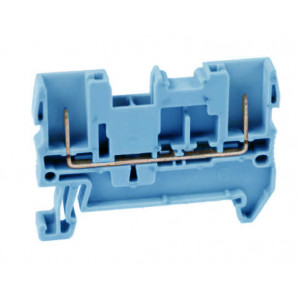 Клемма для разъемов UJ6-2.5V/2(BU), Клемма для подключения внешнего разъема, (2 разъема), тип фиксации провода: Push-in, номинальное сечение: 2,5 мм кв., 24A, 500V, ширина: 5,2 мм, цвет: синий, тип монтажа: DIN35