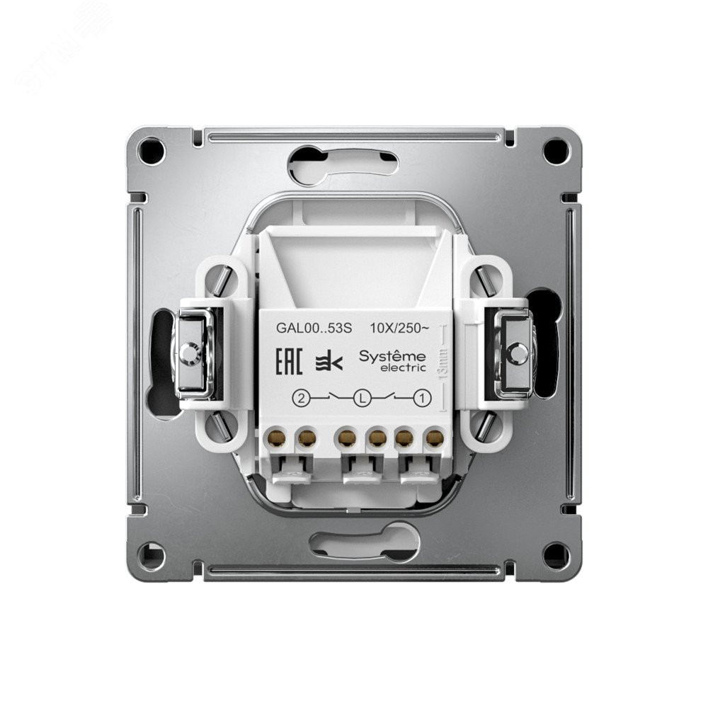 Изображение товара ARTGALLERY 2-клавишный выключатель с подсветкой схема 5а 10А карбон GAL001053S