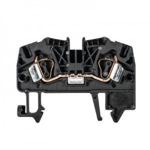 Проходная клемма WKF 4/35 Black, Проходная клемма, тип фиксации провода: пружинный, номинальное сечение: 4 мм кв., 32A, 800V, ширина: 6 мм, цвет: черный, тип монтажа: DIN35