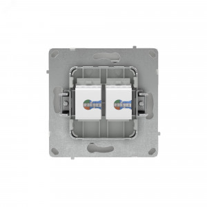 Компьютерная розетка RJ-45 без шторки, кат.6А двойная, KANT, белый песок 7010674