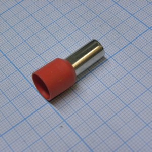 HE 25-16  Red, наконечник кабельный торцевой трубчатый с изоляцией, L=29/16мм, сеч. пров. 25мм2