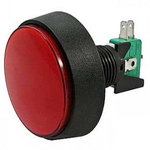 GMSI-1B-C NO(NC)+NC(NO) RED, Кнопка круглая с LED подсветкой, цвет красный, диаметр 60.5мм, посадочное отверстие 23.5мм, 5А/250В