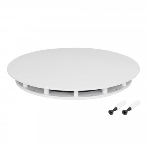 Крепление MOONLIGHT-BASE-ROUND-D13-L White 046061, Крепление герметичной ленты MOONLIGHT D13. Материал сталь, цвет белый. Размер крышки L (175х175 мм). Подходит для плоских поверхностей. Габариты держателя в сборке 175x175x22 мм. Диаметр основания 90 мм. Изделие укомплектовано: основанием (крепится к пове
