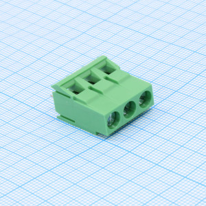 GT635-6.35-03P-14-00, Винтовой клеммный блок c рельефной обоймой, 3 контакта. Серия DG635-6.35