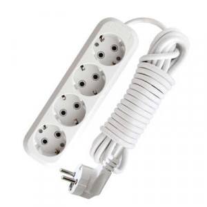 Удлинитель 4х5м с заземл. 13А IP20 Е-304 ПВС 3х1 АБС-пластик 9631982