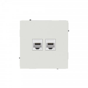 Компьютерная розетка RJ-45 без шторки, кат.6А двойная, KANT, белый песок 7010674