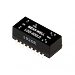 LDD-500LS, DC/DC LED понижающий, вход 6…32В, выход 2…28В/0.5А, КПД до 95%, вход On/Off/DIMM, 31.8x20.3x10.9мм, SMD, -40…85°C, пластик