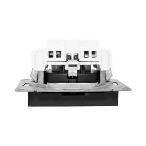 Механизм розетки, 16А, с заземлением, без шторок, ч-рный Эпика EKF UP1-SOB-110