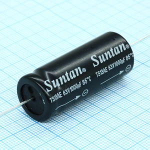 TS13AE1J102MSB000R, Электролитический конденсатор с аксиальными выводами 63В 1000мкФ 16*40 85°С