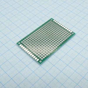 Плата макетная  40мм х 60мм, Двухсторонняя макетная плата с шагом между отверстий 2,54 мм