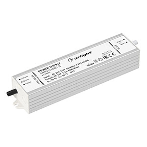 Блок питания ARPV-24080-B (24V, 3.3A, 80W) 020007, Источник напряжения с гальванической развязкой для светодиодных изделий. Входное напряжение 200-240 VAC. Выходные параметры: 24 В, 3,3 А, 80 Вт. Встроенный PFC >0,5. Герметичный алюминиевый корпус IP 67. Рабочая температура -25…+50C?. Габаритные размеры д