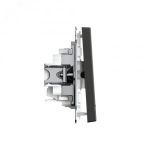 ARTGALLERY 1-клавишный ВЫКЛЮЧАТЕЛЬ с подсветкой, 10АХ, механизм, быстрозажимные клеммы, БАЗАЛЬТ GAL001413S