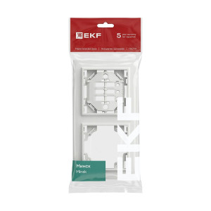 Минск Рамка 2-местная вертикальная белая Basic ERM-G-312-10