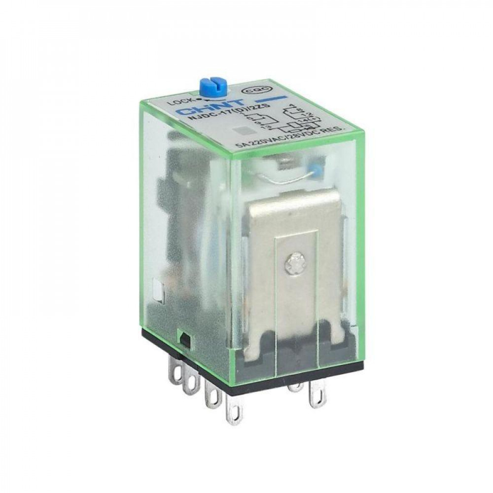 Изображение товара Реле промежуточное NJDC-17(D)/4ZS с кнопкой тестирования 4 контакта 3А AC220В