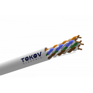Кабель витая пара U/UTP 4х2х24AWG(0.51мм) кат.5E PVC TOKOV PRO Fluke tested (м) TOKOV ELECTRIC TKP-C06-U42-5E-305-PVC