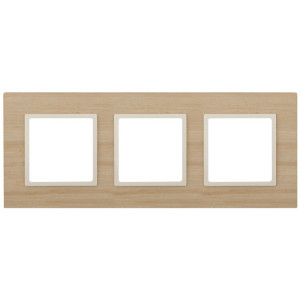 14-5303-11 Рамка на 3 поста, дерево, Elegance, клён+сл.кость (5/25/750) Б0034582