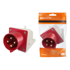 Вилка 514 стационарная 3Р+РЕ 16А 380В IP44 SQ0605-0012