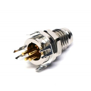 T4040034041-000, Цилиндрические метрические разъемы M8 MLE PNL REAR 4POS STR PCBSHLD