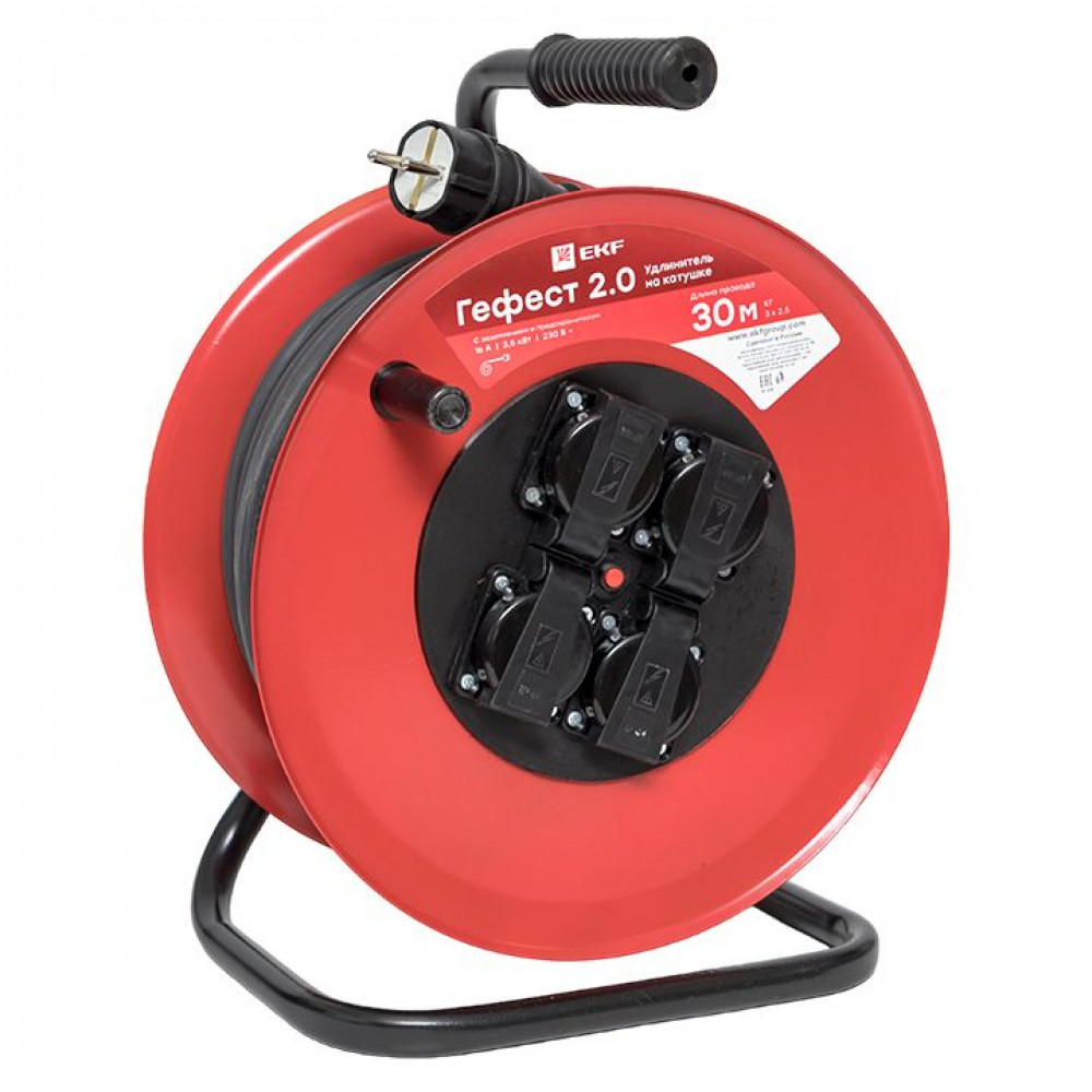 Изображение товара Удлинитель на катушке Гефест 2.0 4х30м 16А IP44