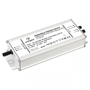 Блок питания ARPV-UH12150-PFC-DALI2-PH (12V, 12.5A, 150W) 025746(2), Диммируемый источник напряжения по протоколу DALI2.0 с гальванической развязкой для светодиодных изделий. Входное напряжение 120-240 VAC. Выходные параметры: 12 В, 12.5 А, 150 Вт. Встроенный PFC >0.95. Герметичный алюминиевый корпус IP 67.