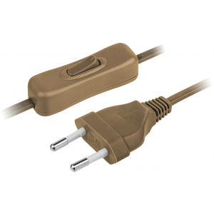 Шнур 61 721 NPS-FS-170-2х0.5-BR 1.7м с выкл. корич. 61721