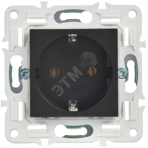 SKANDY Розетка с заземлением без защитных шторок 16А SK-R05Bl черный IEK SK-R11-16-K02