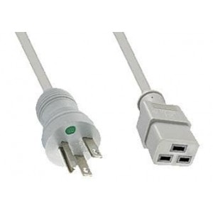 233080-06, Кабели питания переменного тока 10' GRAY/GRAY PLUG 3 X 12 AWG HOSP