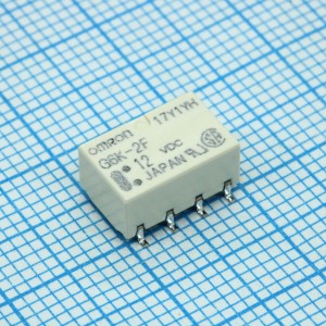 G6K-2F-TR-12DC, Реле сигнальное 1А две контактных группы на переключение катушка 12В