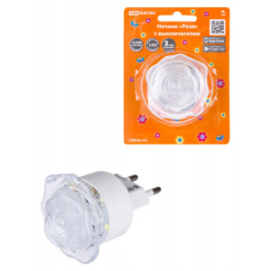 Ночник "Роза" с выключателем, 0,4 Вт, 220 В SQ0357-0032