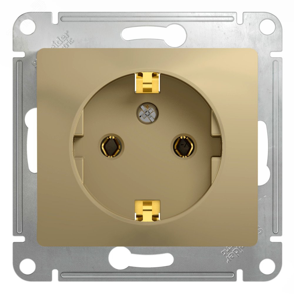 Изображение товара Розетка силовая 1-м СП Glossa IP20 16А с заземлителем SE GSL000443