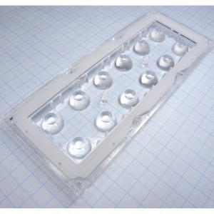 CS14891_HB-IP-2X6-M, Групповая линза 2x6 на 12 светодиодов LG Innotek серии LEMWA33X, узкая диаграмма 27° , в комплекте селиконовая прокладка, эфф=94%, 173x71,4x11,4мм