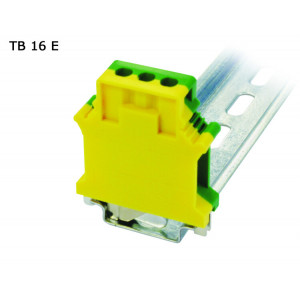 Клемма винтовая проходная 2 контакта 16 мм2, заземляющая TB16E