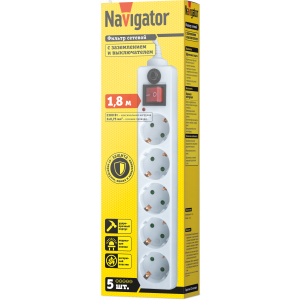 Фильтр сетевой NSP-05-180-ESC-3х0.75 5 гнезд (1.8м) 19605