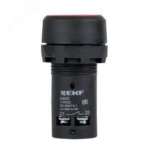 Кнопка SW2C-11 с фиксацией красн. NO+NC PROxima sw2c-11f-r