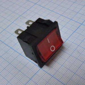 MIRS-202-4-R/B, Переключатель ON-OFF с подсветкой 6A 250VAC 10000 циклов вогнутая кнопка красная