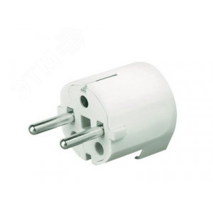 Вилка кабельная, бытовая с боковым вводом кабеля. Белая. IP20 16А 2P+E 230В DIS13083