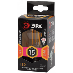 Лампа светодиодная филаментная F-LED A60-15W-827-E27 A60 15Вт груша E27 тепл. бел. Б0046981