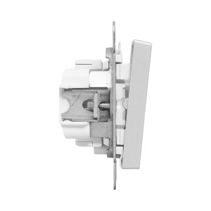 Механизм выключателя, одноклавишный, с подсветкой, алюминий Эпика EKF UP1-SWA-14