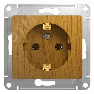 Розетка 1-м СП Glossa 16А IP20 с заземл. механизм дерево дуб SE GSL000543
