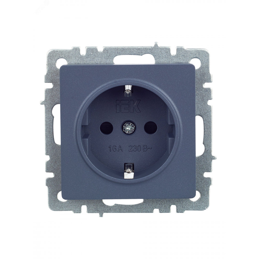 Изображение товара Розетка силовая BRITE РС14-1-0-БрМ 16А с заземлительной защитой и шторками